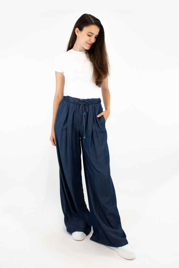 Immagine di PLEASE TROUSERS PALAZZO - P2S C10 - BLU DENIM