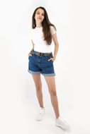 Picture of PLEASE BERMUDA SHORTS - D0J C81 (N3N) - BLU DENIM